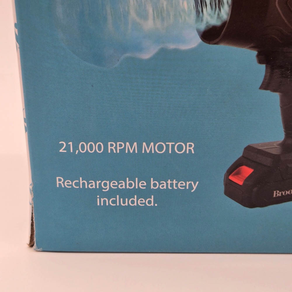 New Brookstone Handheld Leaf Blower Black Cordless 21,000 RPM Motor Rechargeable - Picture 4 of 5